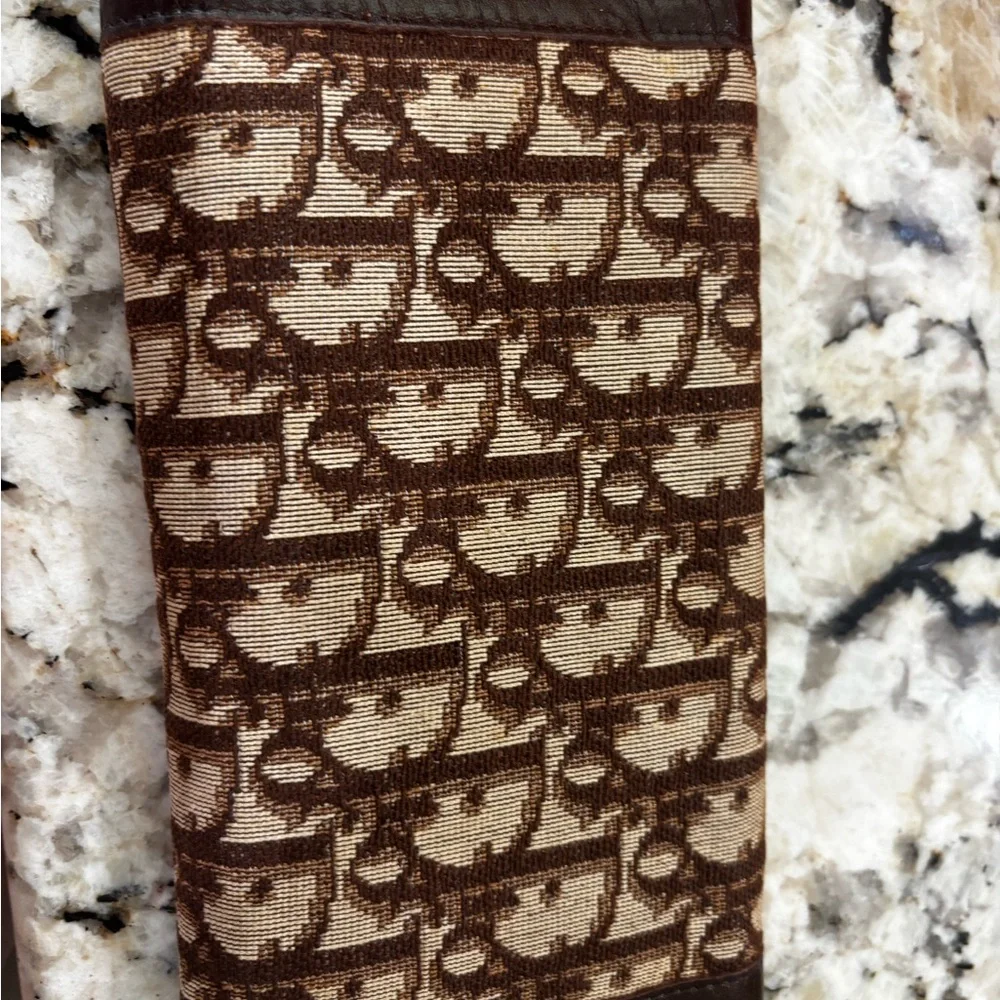 Dior Monogram Checkbook wallet in Brown